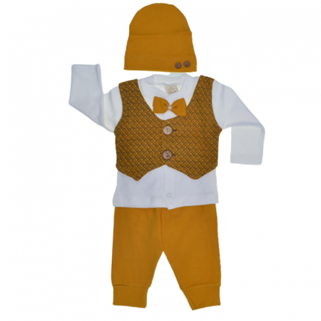 Compleu elegant 3 piese pentru baieti Ozce OZ7656, Mustariu [0]