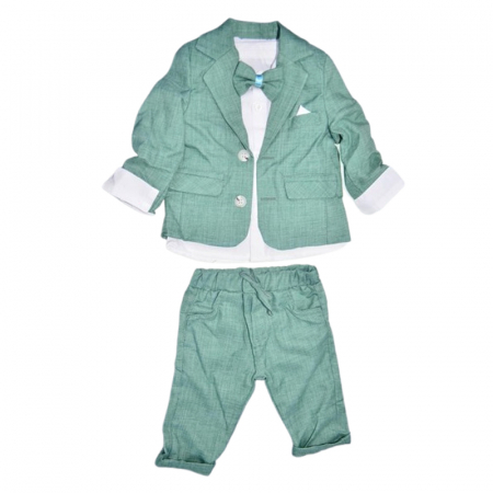 Costume elegante - Compleu elegant 4 piese, pentru baieti, Mini Junior 3735, Verde