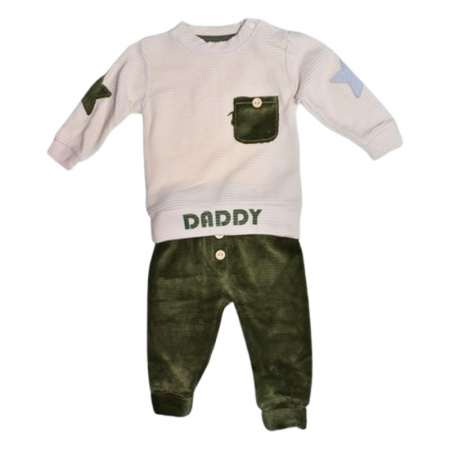 Compleuri baieti maneca lunga - Compleu format din 2 piese, pentru baieti, Mini Junior 2105V, Verde