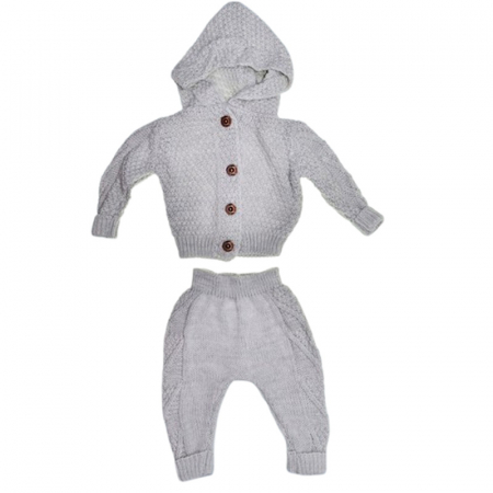 Compleuri baieti maneca lunga - Compleu format din 2 piese, pentru baieti, Mini Junior 7821G, Gri