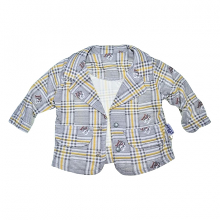 Compleu in carouri, format din 3 piese, pentru baieti, Mini Junior 1322G, Gri [2]