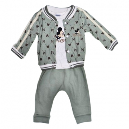 Compleuri baieti maneca lunga - Compleu format din 3 piese, pentru baieti, Mini Junior 14154V, Verde