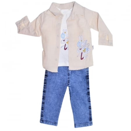 Compleuri baieti maneca lunga - Compleu, format din 3 piese, pentru baieti, Mini Junior 6960M, Multicolor