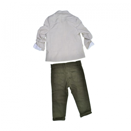 Compleu format din 4 piese pentru baieti Mini Junior COMP-3693-B, Crem [1]