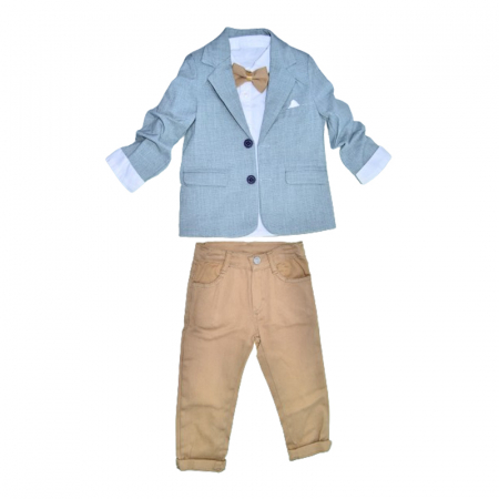 Compleuri baieti maneca lunga - Compleu format din 4 piese pentru baieti Mini Junior COMP-3693, Verde