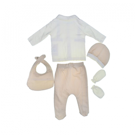 Compleu format din 5 piese pentru baieti, Mini Junior COMP-4095, Crem [1]