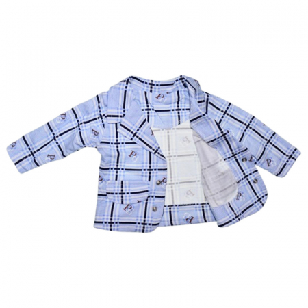 Compleu in carouri, format din 3 piese, pentru baieti, Mini Junior 1322A, Albastru [6]