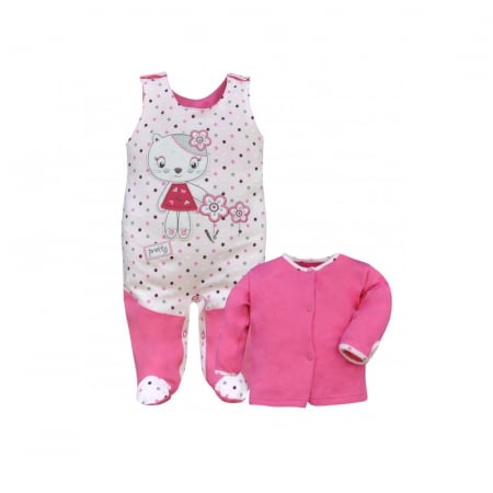 Compleuri  fete maneca lunga - Compleu 2 piese salopeta si bluza pentru fete Koala Anulka 2120-RO-80, Multicolor