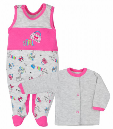 Compleuri  fete maneca lunga - Compleu pentru copii Koala Literki 2843-R-68, Roz