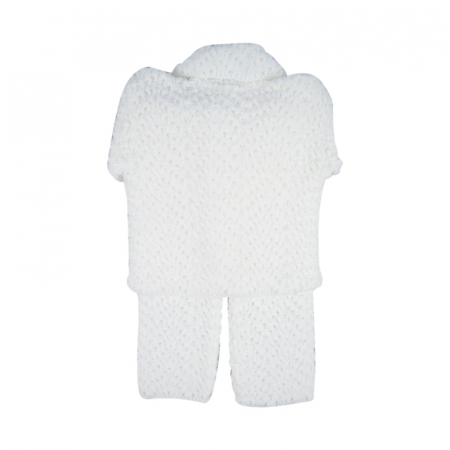 Compleu tricotat 3 piese pentru fete Prodimex QWERT-1, Alb [1]