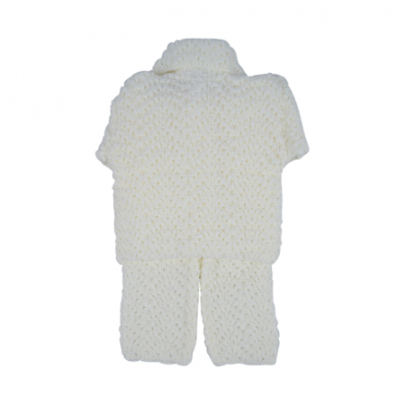 Compleu tricotat 3 piese pentru fete Prodimex QWERT-2, Crem [1]
