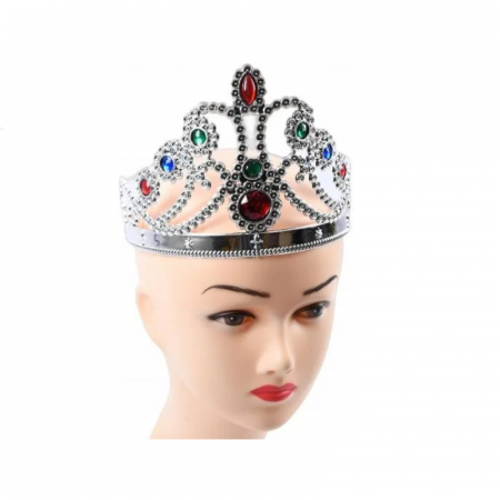 Coronita printesa decorata cu pietre, marime ajustabila, Midex CRN0611, Argintiu [1]