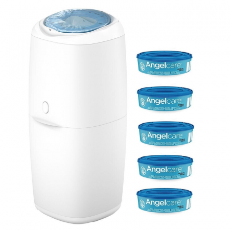 Cos ermetic plus 5 bucati scutece  Angelcare 0781C, Alb [3]