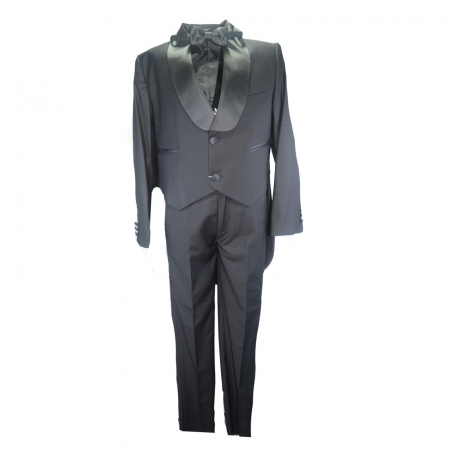 Costume elegante - Costum 3 piese pentru baieti LA Kids 1704_128 cm, Negru