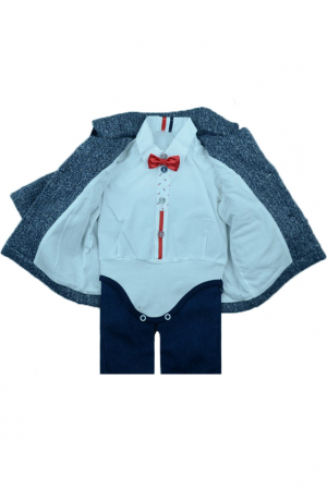 Costum botez 5 piese pentru baieti Baby Colibra 8110062 [6]