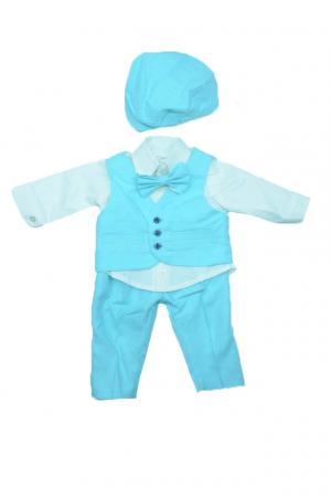 Costume elegante de la 0 la 9 luni - Costum botez 5 piese pentru baieti Colibri CCB-003