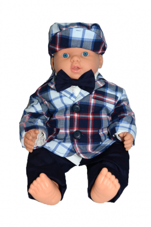 Costume elegante de la 0 la 9 luni - Costum botez 5 piese pentru baieti Micul Vip CBMBB4-B