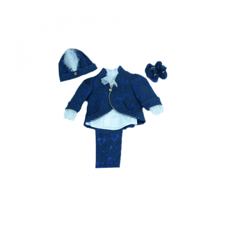 Costume elegante de la 0 la 9 luni - Costum botez 5 piese pentru baieti Mini Junior CBB-001