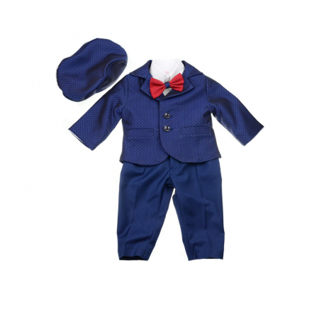 Costume elegante de la 0 la 9 luni - Costum botez 6 piese pentru baieti Colibri 2054B