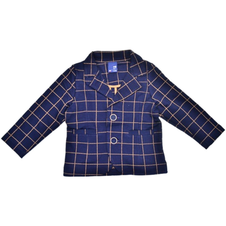 Costum casual de bumbac, în carouri, pentru baieti, GT 9396-92, Bleumarin [7]