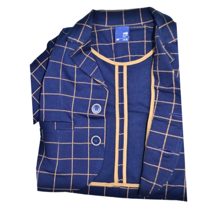 Costum casual de bumbac, în carouri, pentru baieti, GT 9396-92, Bleumarin [8]