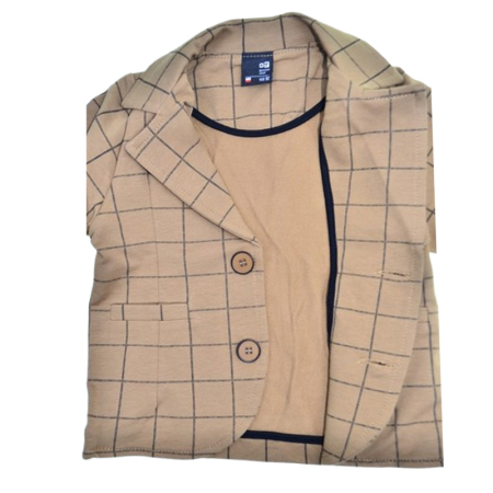 Costum casual de bumbac, în carouri, pentru baieti, GT 9840-92, Maro [4]