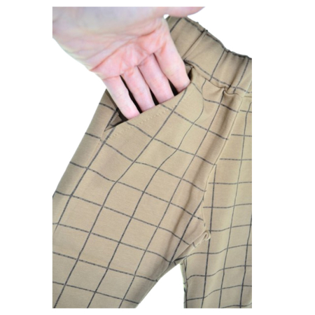 Costum casual de bumbac, în carouri, pentru baieti, GT 9840-92, Maro [6]