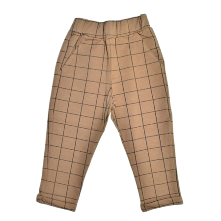 Costum casual de bumbac, în carouri, pentru baieti, GT 9840-92, Maro [5]