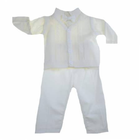 Costume elegante de la 0 la 9 luni - Costum de botez 4 piese pentru baieti Mini Junior CEB-38