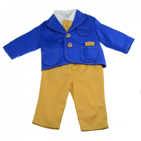 Costume elegante de la 0 la 9 luni - Costum de botez 4 piese pentru baieti Mini Junior CEB-46