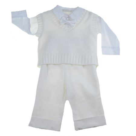Costume elegante de la 0 la 9 luni - Costum de botez 4 piese pentru baieti Mini Junior CEB-62