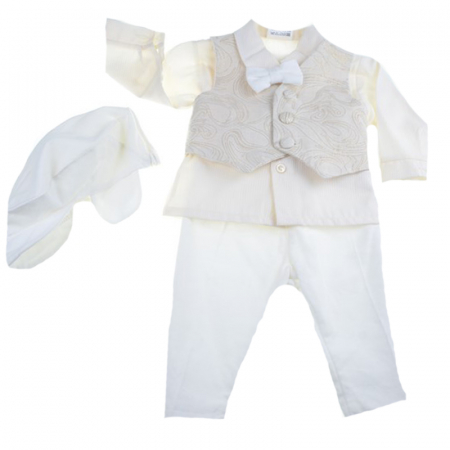 Costume elegante de la 0 la 9 luni - Costum de botez 5 piese pentru baieti Christopher Baby Club CEB-34
