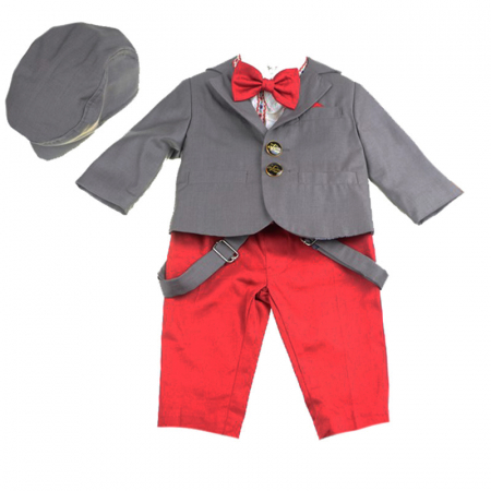 Costume elegante de la 0 la 9 luni - Costum de botez 6 piese pentru baieti Mini Junior CEB-29