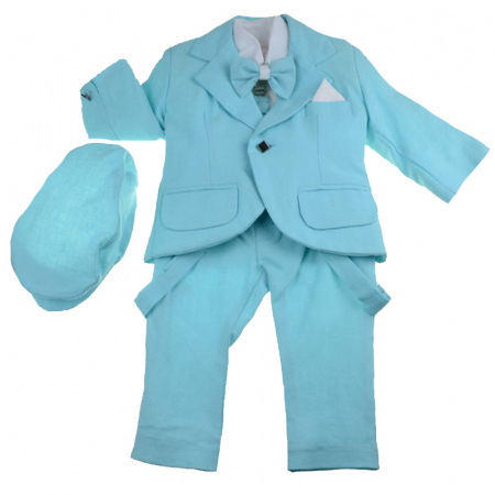 Costume elegante de la 0 la 9 luni - Costum de botez 6 piese pentru baieti Mini Junior CEB-43