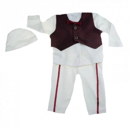 Costume elegante de la 0 la 9 luni - Costum de botez pentru baieti 5 piese Mini Junior CEB-26