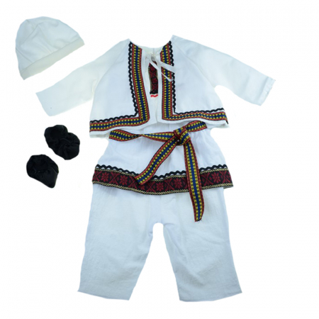 Costum popular - Costum de botez pentru baieti 6 piese Mini Junior CEB-22