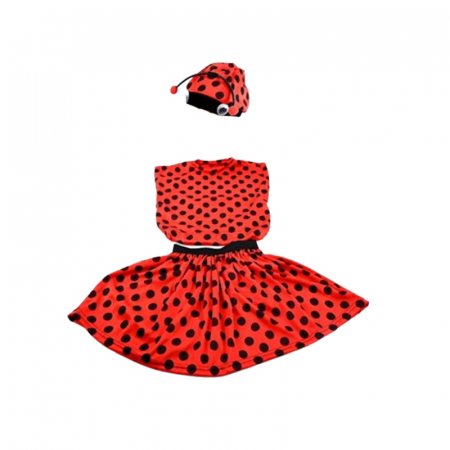 Costume festivitati - Costum de buburuza cu fustita, bluza si caciula Mini Junior 652581, Rosu