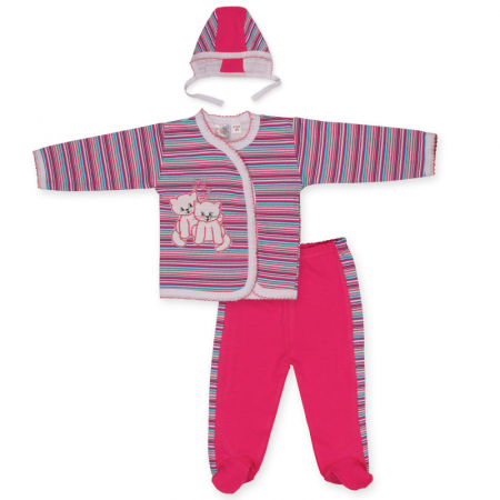 Compleuri  fete maneca lunga - Costum din 3 piese PIFOU 92-62, Fucsia