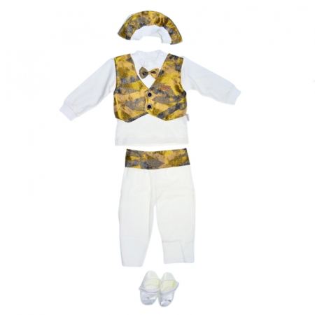 Costume elegante - Costum din 4 piese pentru baieti Mini Junior SET-4464, Alb
