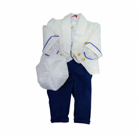 Costume elegante de la 0 la 9 luni - Costum elegant 4 piese pentru baieti Mini Junior CSS-5677-68, Alb
