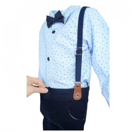 Costum elegant 4 piese pentru baieti Laila LL0109A-92, Albastru [3]