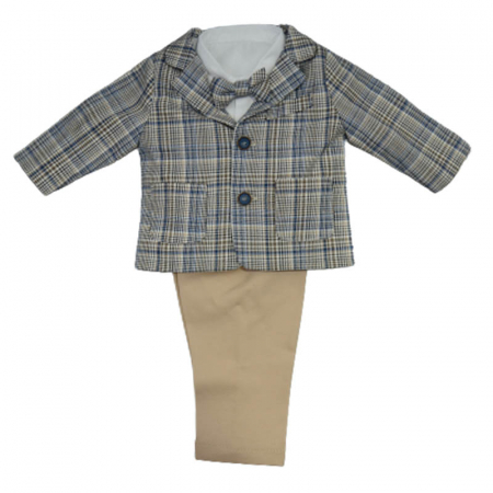 Costum elegant 5 piese pentru baieti Christopher Baby Club 6918, Bej [1]