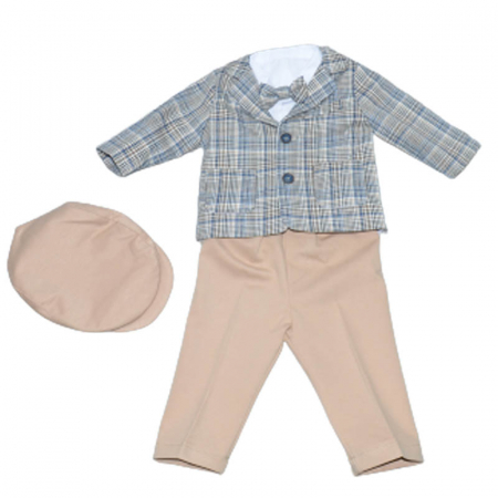 Costume elegante de la 0 la 9 luni - Costum elegant 5 piese pentru baieti Christopher Baby Club 6918, Bej