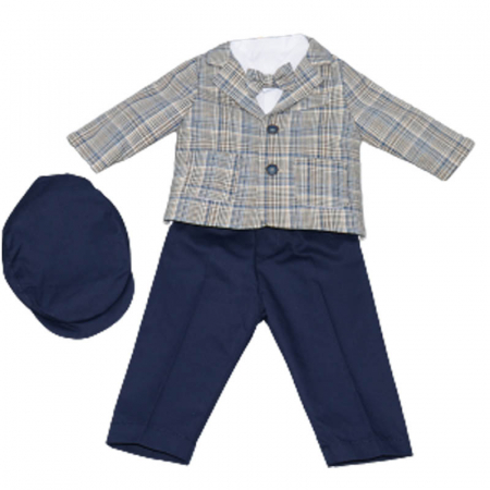 Costume elegante de la 0 la 9 luni - Costum elegant 5 piese pentru baieti Christopher Baby Club 6918-B, Bleumarin