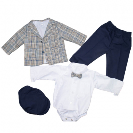 Costum elegant 5 piese pentru baieti Christopher Baby Club 6918-B, Bleumarin [2]