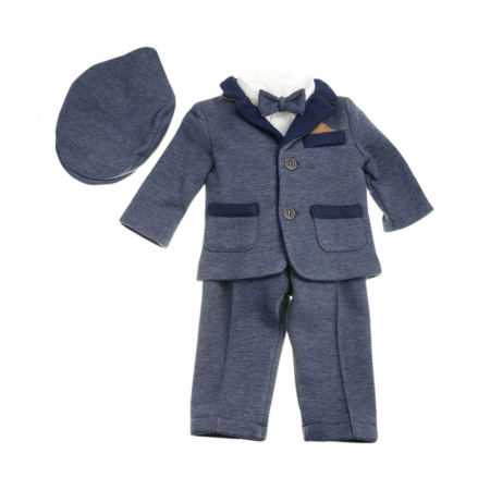 Costume elegante de la 0 la 9 luni - Costum elegant 5 piese pentru baieti Christopher Bady Club 6192AB, Bleumarin