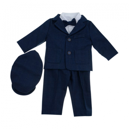 Costume elegante de la 0 la 9 luni - Costum elegant 5 piese pentru baieti Christopher Bady Club 6444AB, Bleumarin