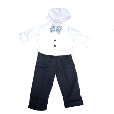 Costume elegante de la 0 la 9 luni - Costum elegant 6 piese pentru baieti Micul Vip CMV-3, Alb