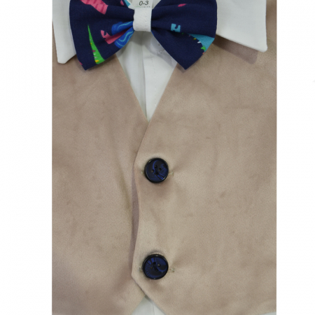 Costum elegant 6 piese pentru baieti Mini Junior CMV-0740, Bej [4]