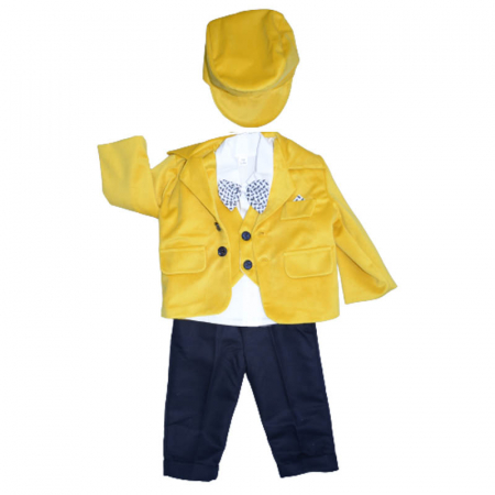 Costume elegante de la 0 la 9 luni - Costum elegant 6 piese pentru baieti Gabrielle Design 0740-G, Galben